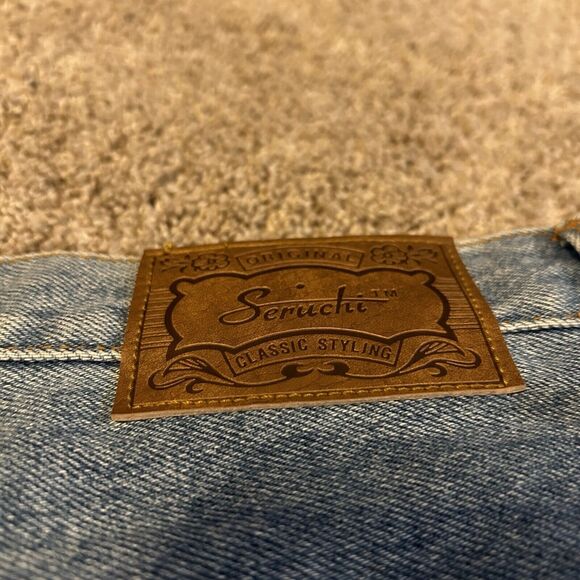 Vintage Seruchi Womens Fringe Boho Western Denim Jeans Size 24 Cowgirl - Picture 7 of 8